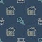Set line Bench, House with dollar and Search house on seamless pattern. Vector