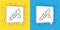 Set line Bloody knife icon isolated on yellow and blue background. Vector