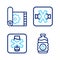 Set line Bottle of water, No alcohol, sweets and Traditional carpet icon. Vector