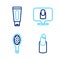 Set line Broken nail, Nail file, Manicure and Tube of hand cream icon. Vector