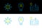 Set line Broken road, Wind rose and Location with cross mark icon. Vector