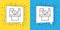 Set line Broken window icon isolated on yellow and blue background. Damaged window. Beaten windowpane concept. Vandalism