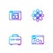 Set line Browser setting, Toolbox, House plan and Processor. Gradient color icons. Vector