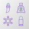 Set line Bullet, Hexagram sheriff, Money bag and Tooth icon. Vector