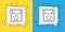 Set line Calendar party icon isolated on yellow and blue background. Event reminder symbol. Vector