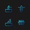 Set line Canoe rowing team sports, Water polo, skiing man and Kayak and paddle. Gradient color icons. Vector