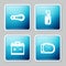 Set line Car door handle, Gear shifter, battery and mirror icon. Vector