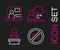 Set line Censored stamp, Breaking news, Weather forecast and World icon. Vector