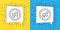 Set line Censored stamp icon isolated on yellow and blue background. Vector