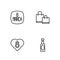 Set line Champagne bottle, Heart with 8 March, and Paper shopping bag icon. Vector