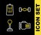 Set line Chassis car, Check engine, Gear shifter and Car key with remote icon. Vector