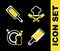 Set line Chef hat and fork, Grater, Washing dishes and icon. Vector