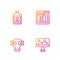 Set line Chemical formula, Gas mask, Poison in bottle and online. Gradient color icons. Vector