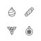 Set line Christmas ball, Branch viburnum, and Candy icon. Vector