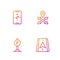 Set line City map navigation, Parking, Compass mobile and Location. Gradient color icons. Vector