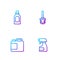 Set line Cleaning spray bottle, Bottle for cleaning agent, and Toilet brush. Gradient color icons. Vector