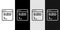 Set line Code terminal icon isolated on black and white, transparent background. Browser window with command line