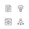 Set line Consumer product rating, Personal information collection, File document and Light bulb icon. Vector