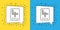 Set line Crossword icon isolated on yellow and blue background. Vector