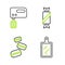 Set line Cutting board, Macaron cookie, Candy and Electric mixer icon. Vector