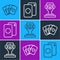 Set line Deck of playing cards, Casino poker trophy cup and Deck of playing cards icon. Vector