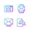 Set line Document and cursor, Envelope, Website and envelope and Mobile and envelope. Gradient color icons. Vector