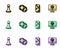 Set line Domino, Chess pawn, Casino chips and Game dice icon. Vector