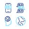 Set line Earth globe, Learning foreign languages, Speech bubble chat and Foreign online study icon. Vector