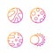 Set line Eclipse of the sun, Satellite dish, Falling stars and Moon. Gradient color icons. Vector