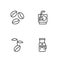 Set line Electric coffee grinder, Coffee beans, and Espresso tonic icon. Vector