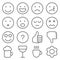 Set of line emoticons