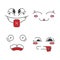 Set of line emoticons