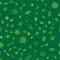 Set line Explosion in the flask, Atom and Petri dish with bacteria on seamless pattern. Vector