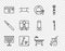 Set line Eye test chart, Wheelchair for disabled person, Tomography, X-ray shots, First aid kit, machine, Operating