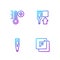 Set line Fahrenheit, Digital thermometer, Meteorology and . Gradient color icons. Vector