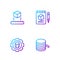 Set line Filament for 3D printer, setting, Isometric cube and Sketch on paper. Gradient color icons. Vector