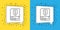 Set line Financial book icon isolated on yellow and blue background. Vector