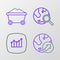 Set line Financial growth, Search globe and Coal mine trolley icon. Vector