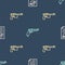 Set line Firearms license certificate, Mauser gun and Revolver on seamless pattern. Vector