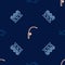Set line Fish, Dried fish and Fishing rod on seamless pattern. Vector