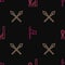 Set line Gallows, Crossed medieval spears and Medieval on seamless pattern. Vector