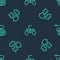 Set line Gamepad, Puzzle pieces toy and Yoyo on seamless pattern. Vector