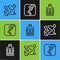 Set line Gaseous, Poison in bottle and Test tube and flask icon. Vector