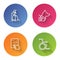 Set line Grandmother, Guide dog, Braille and Wheelchair. Color circle button. Vector