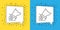 Set line Guide dog icon isolated on yellow and blue background. Vector