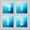 Set line Hair dryer, Nail file, Pipette and Bottle of shampoo icon. Vector