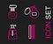 Set line Hairbrush, Aftershave, and Cream or lotion cosmetic tube icon. Vector