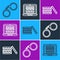 Set line Handcuffs, Casino chips and Laptop and slot machine icon. Vector
