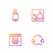 Set line Headphones, Browser window, USB flash drive and Online education. Gradient color icons. Vector