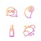 Set line Heart, Lipstick, Speech bubble with I love you and 8 March in human head. Gradient color icons. Vector